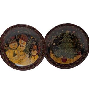 Susan‎ Winget Salad Plates Christmas Holiday Certified International Set of Two